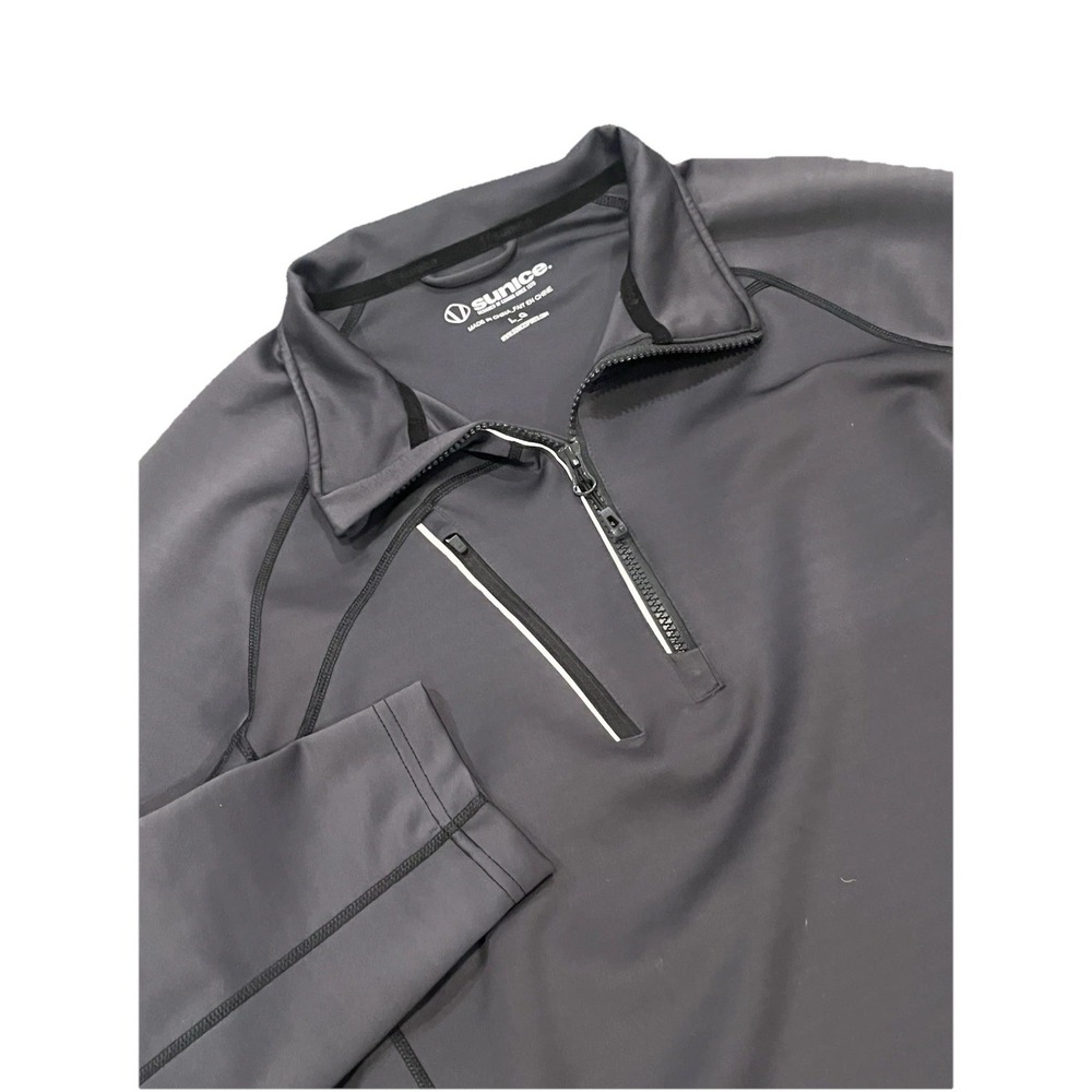 Sunice Sweater Mens Size L Gray Golf 1/4 Zip Pullover Sweatshirt